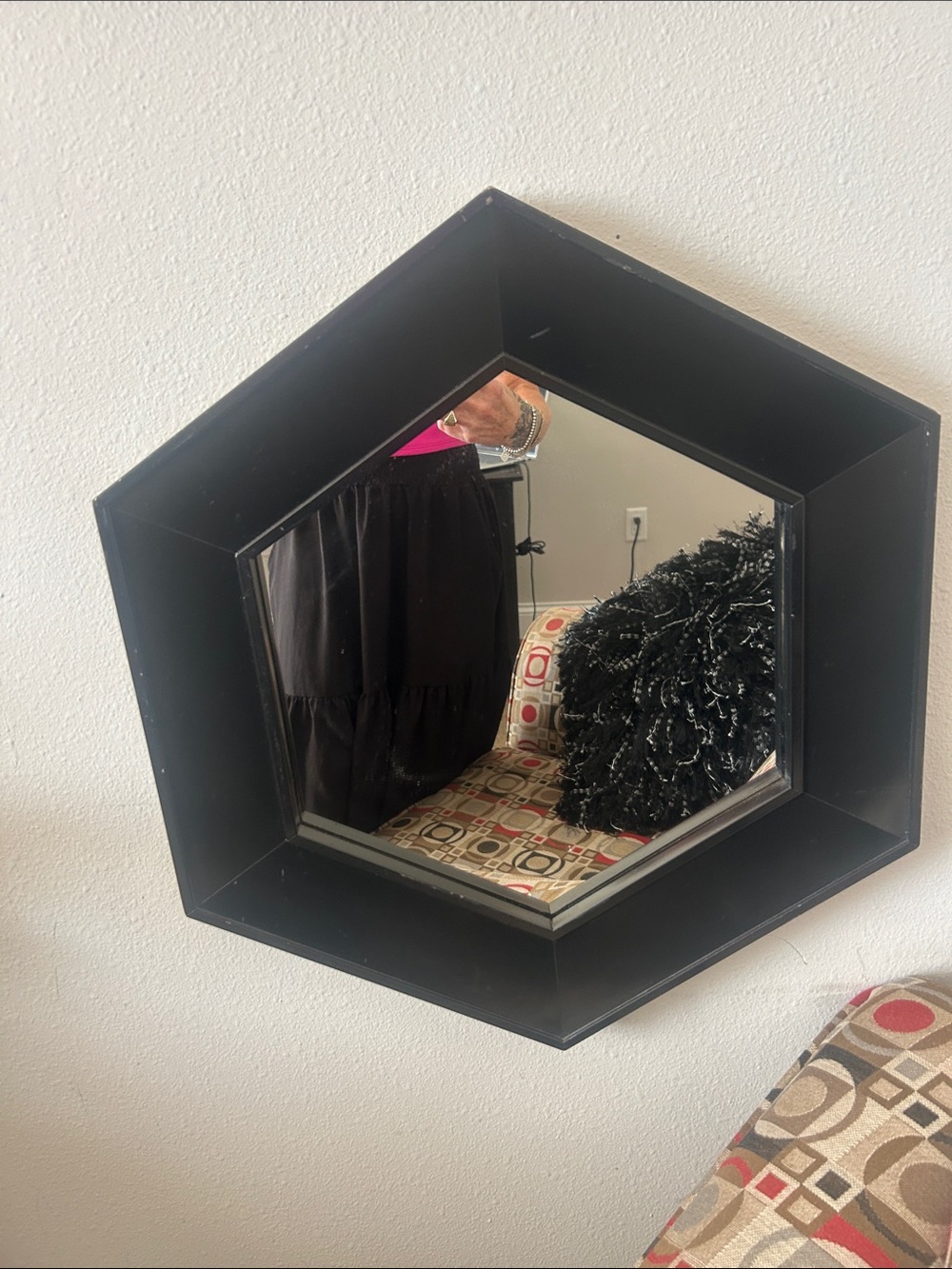 Bed Bath & Beyond Black Hexagon Framed Wall Mirror